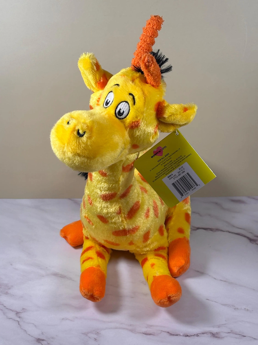Dr Seuss Giraffe Mulberry Street 12" Plush Stuffed Animal Toy Kohls Cares New